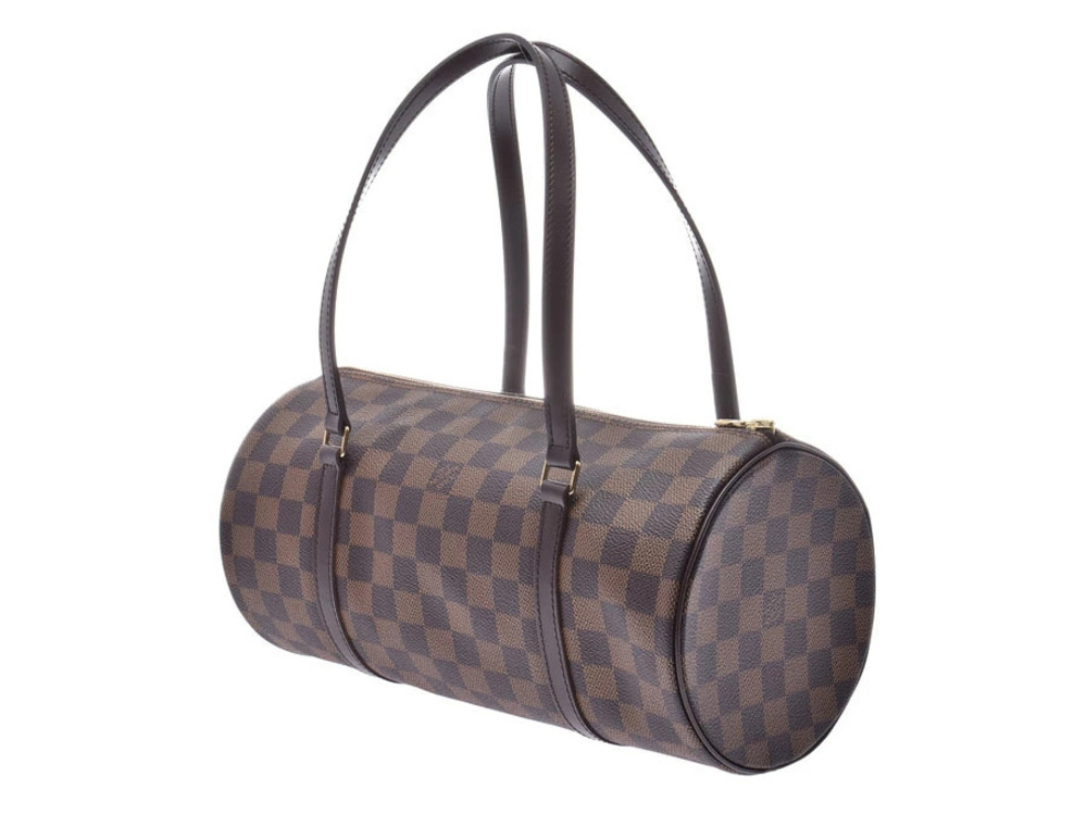 Louis Vuitton Papillon Brown Damier Clutch Leather Handbag Brown